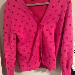 pink and red heart cardigan!